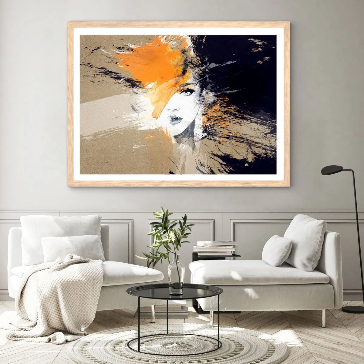 Een poster in een licht eiken lijst - En er is licht - 100x70 cm