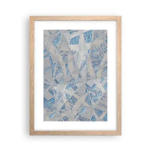 Een poster in een licht eiken lijst - In een blauwgrijs labyrint - 30x40 cm