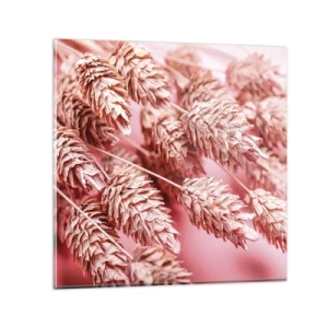 Schilderen op glas - Een bloemencascade in roze - 70x70 cm
