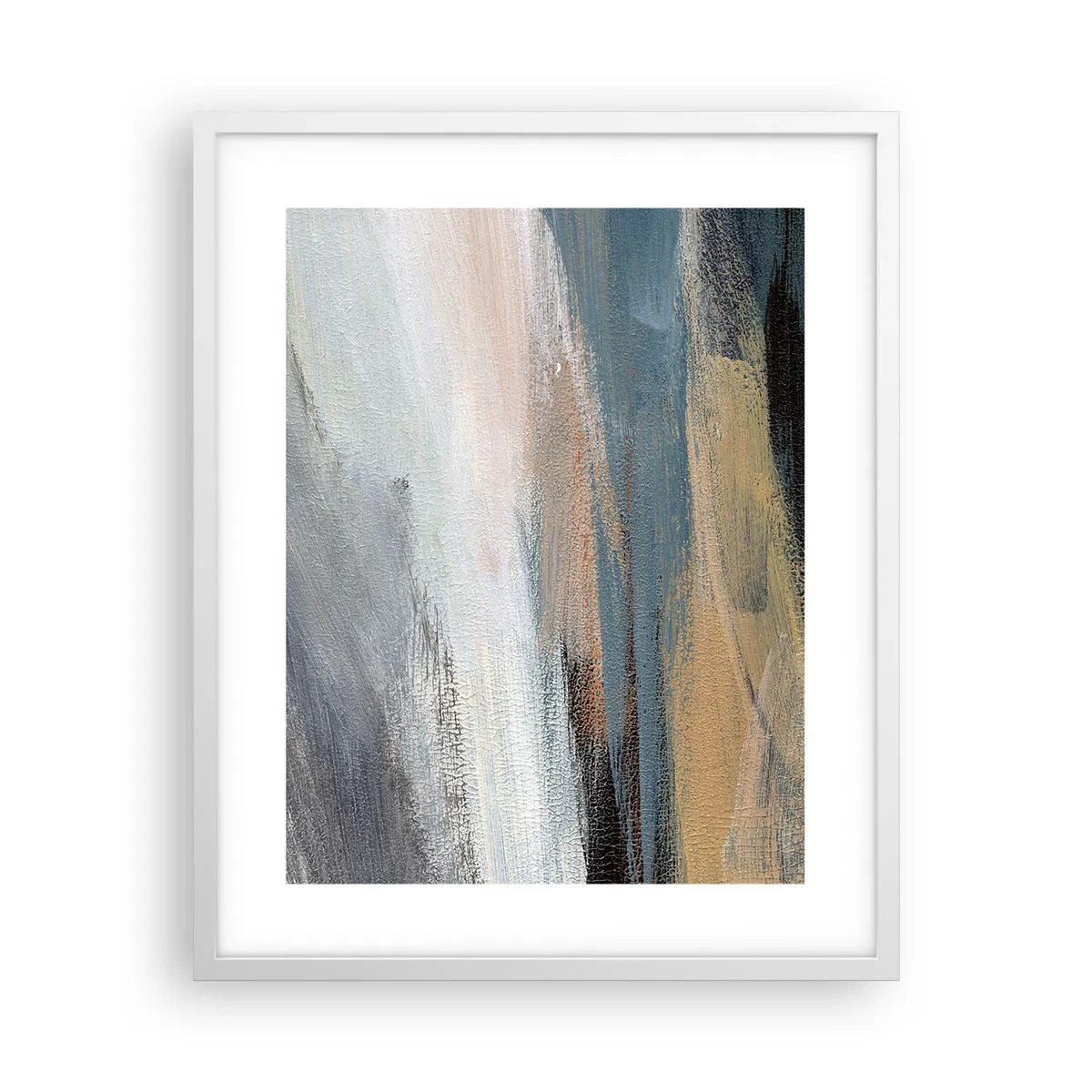 Poster in een witte lijst - Abstractie: noordelijk landschap - 40x50 cm