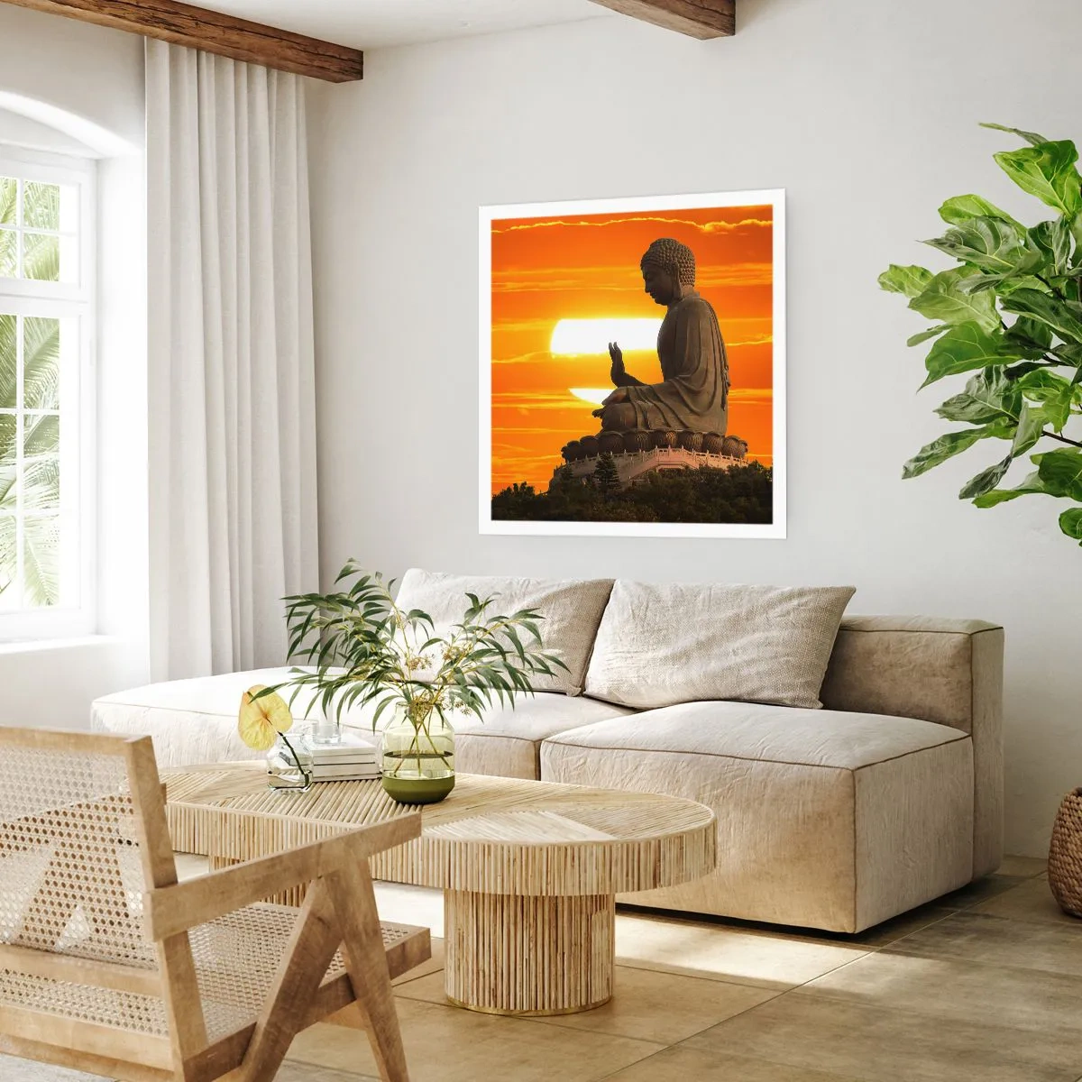 Poster - Geen angst voor de wereld - 60x60 cm