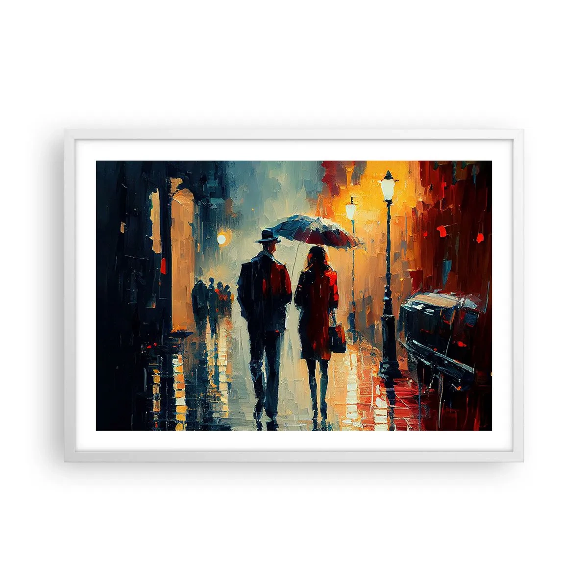 Poster in een witte lijst - Stedelijk love strory - 70x50 cm