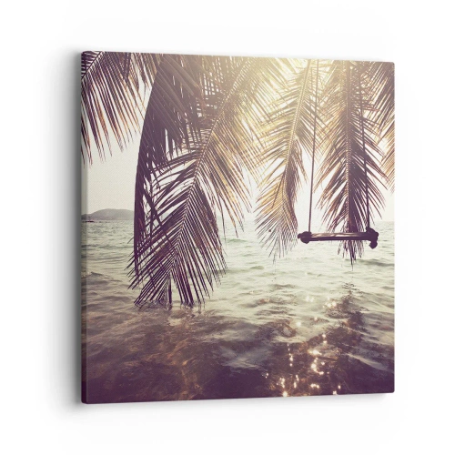 Schilderen op canvas - Je kunt naar believen in de wolken slingeren - 40x40 cm