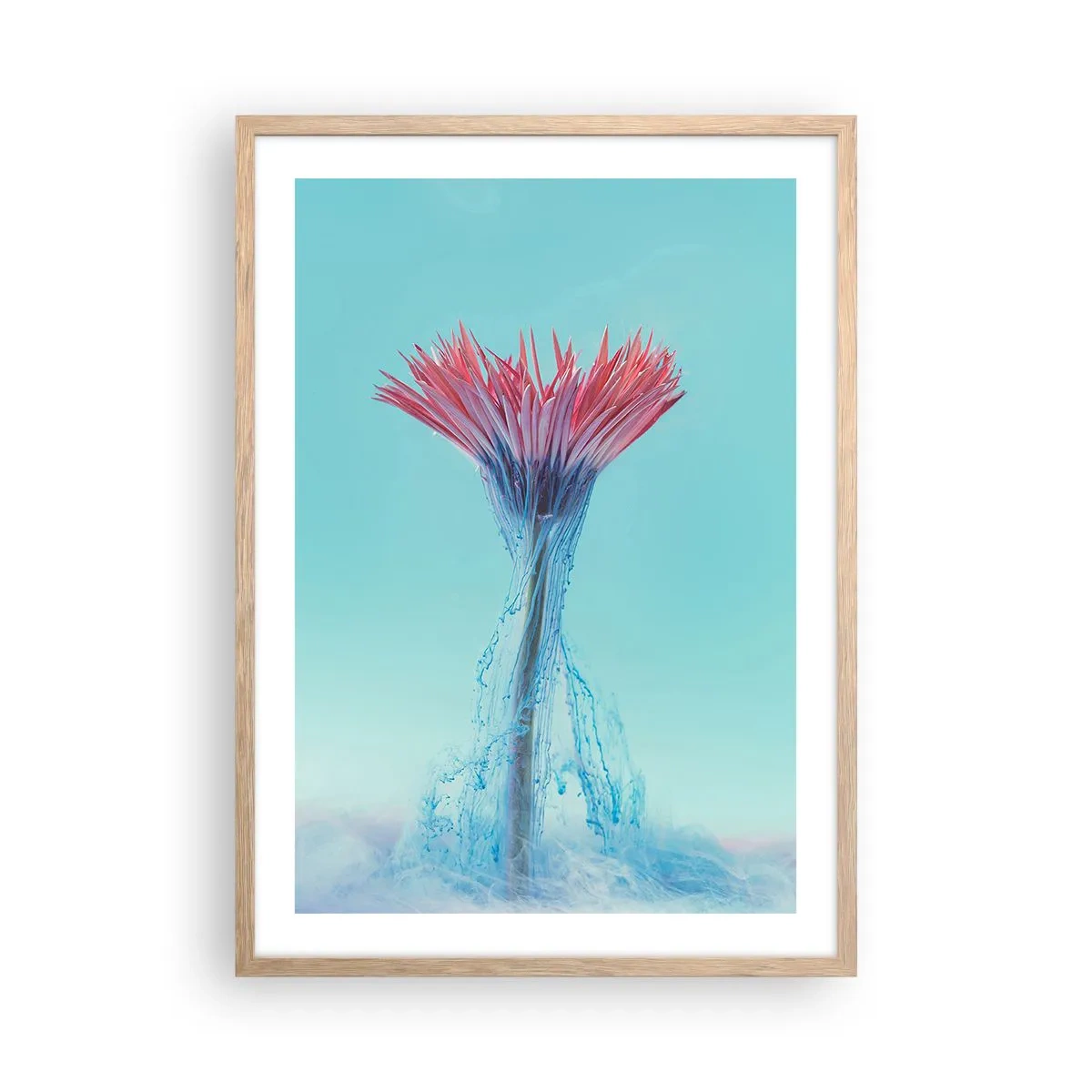 Een poster in een licht eiken lijst - In een verkwikkende omhelzing - 50x70 cm