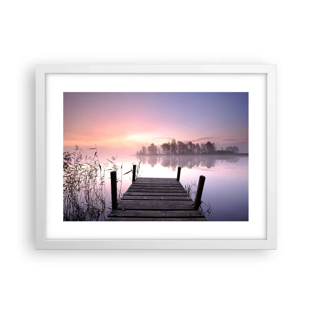 Poster in een witte lijst - Van de lila mist... - 40x30 cm