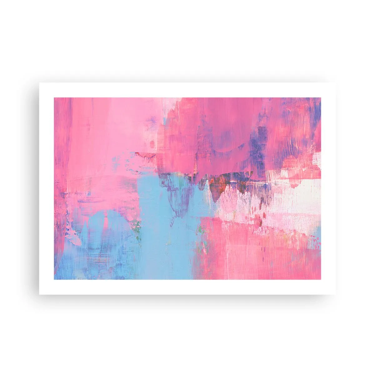 Poster - Roze, blauw en een vleugje licht - 70x50 cm