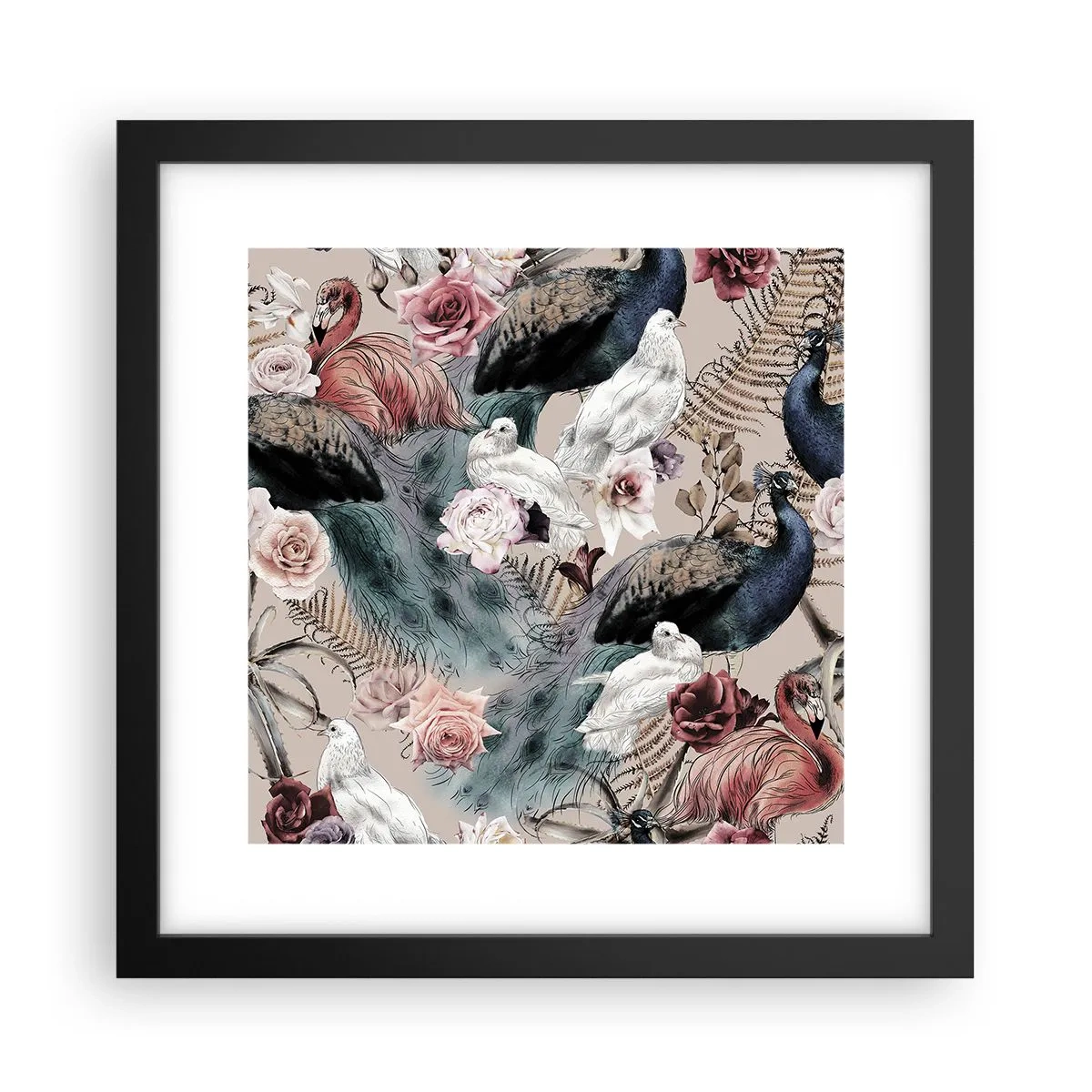 Poster in een zwarte lijst - In de paleistuin - 30x30 cm