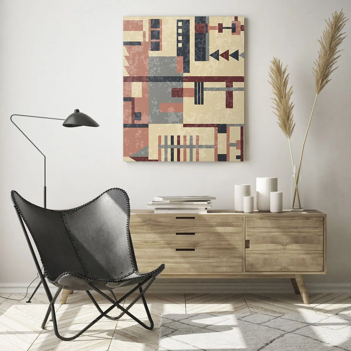 Schilderen op glas - Een combinatie van verticalen en horizontalen - 50x70 cm
