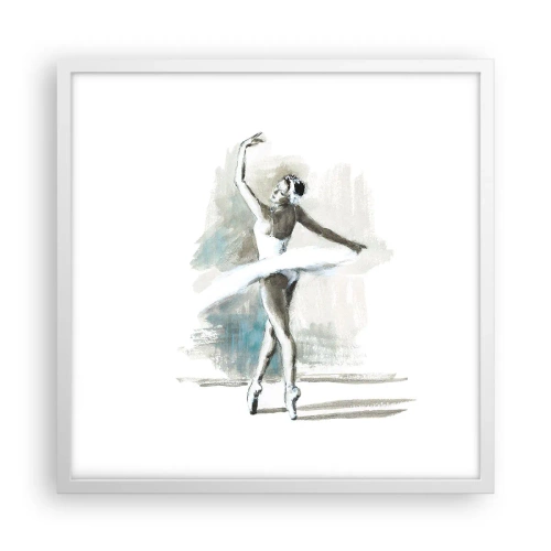 Poster in een witte lijst - Betoverd in een zwaan - 50x50 cm