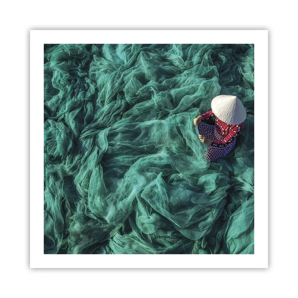Poster - In een zee van netten - 60x60 cm