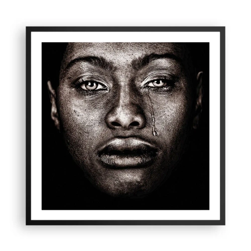 Poster in een zwarte lijst - een traan - 60x60 cm