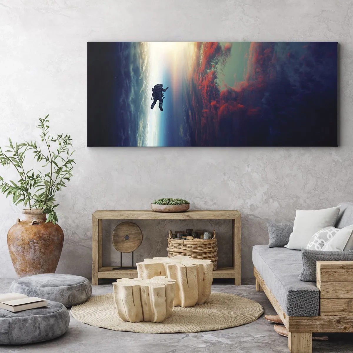 Schilderen op canvas - Ga het universum tegemoet - 140x50 cm