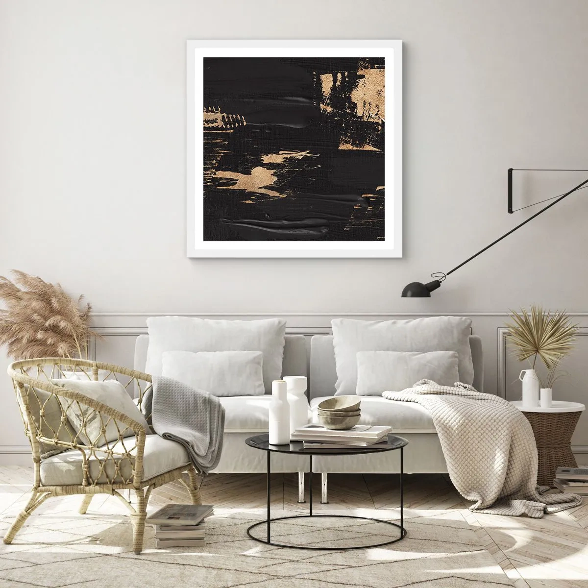 Poster in een witte lijst - Spoor van aanraking - 30x30 cm