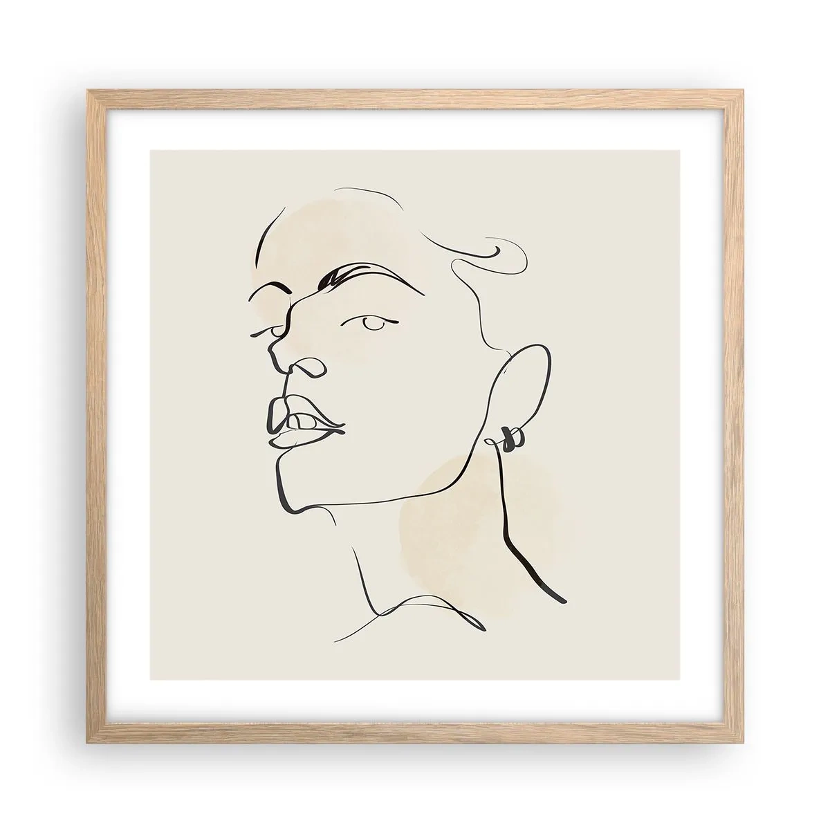 Een poster in een licht eiken lijst - Een trotse blik - 50x50 cm