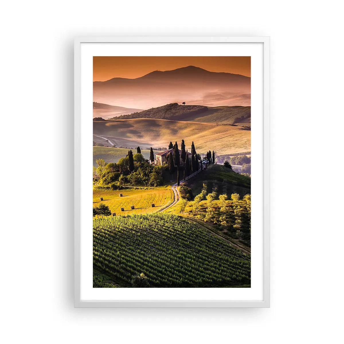 Poster in een witte lijst - Arcadia - het Toscaanse landschap - 50x70 cm