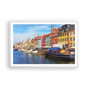 Poster in een witte lijst - Vrolijke werf - 91x61 cm