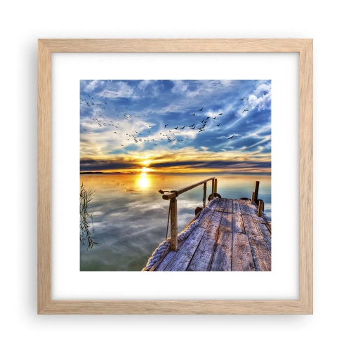 Een poster in een licht eiken lijst - De wind gaat rusten - 30x30 cm