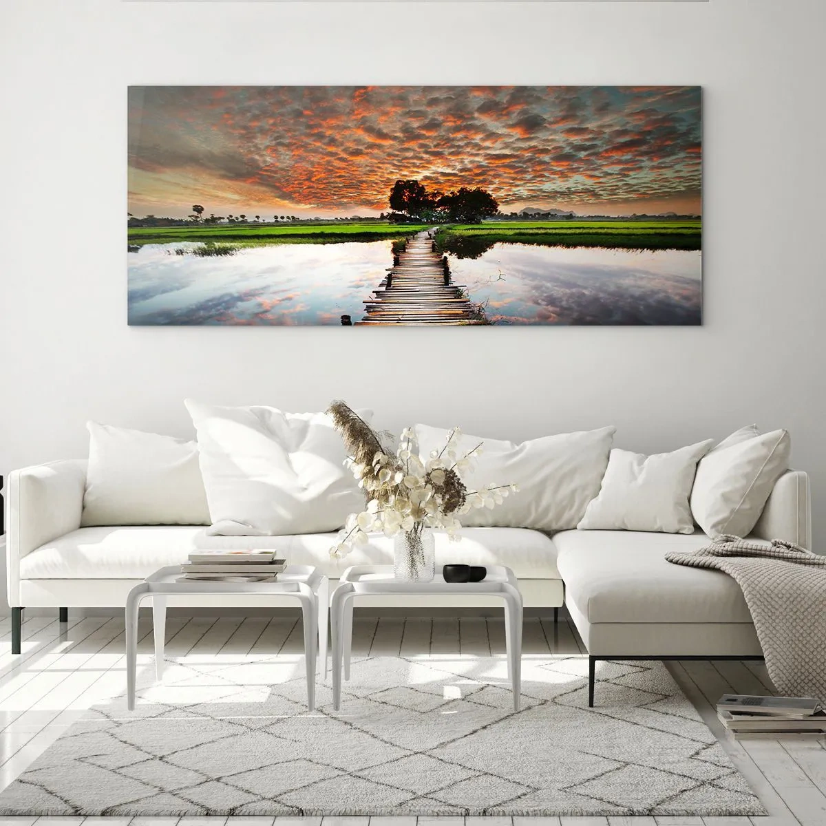 Schilderen op glas - Strek je armen - ademen - 100x40 cm