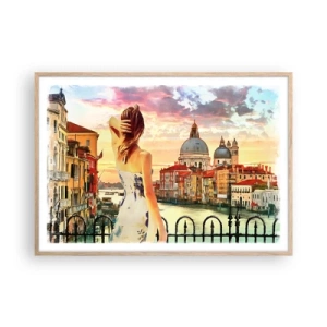 Een poster in een licht eiken lijst - Als een avontuur alleen in ... - 100x70 cm