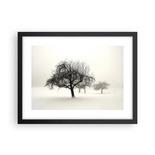 Poster in een zwarte lijst - Winterslaap - 40x30 cm