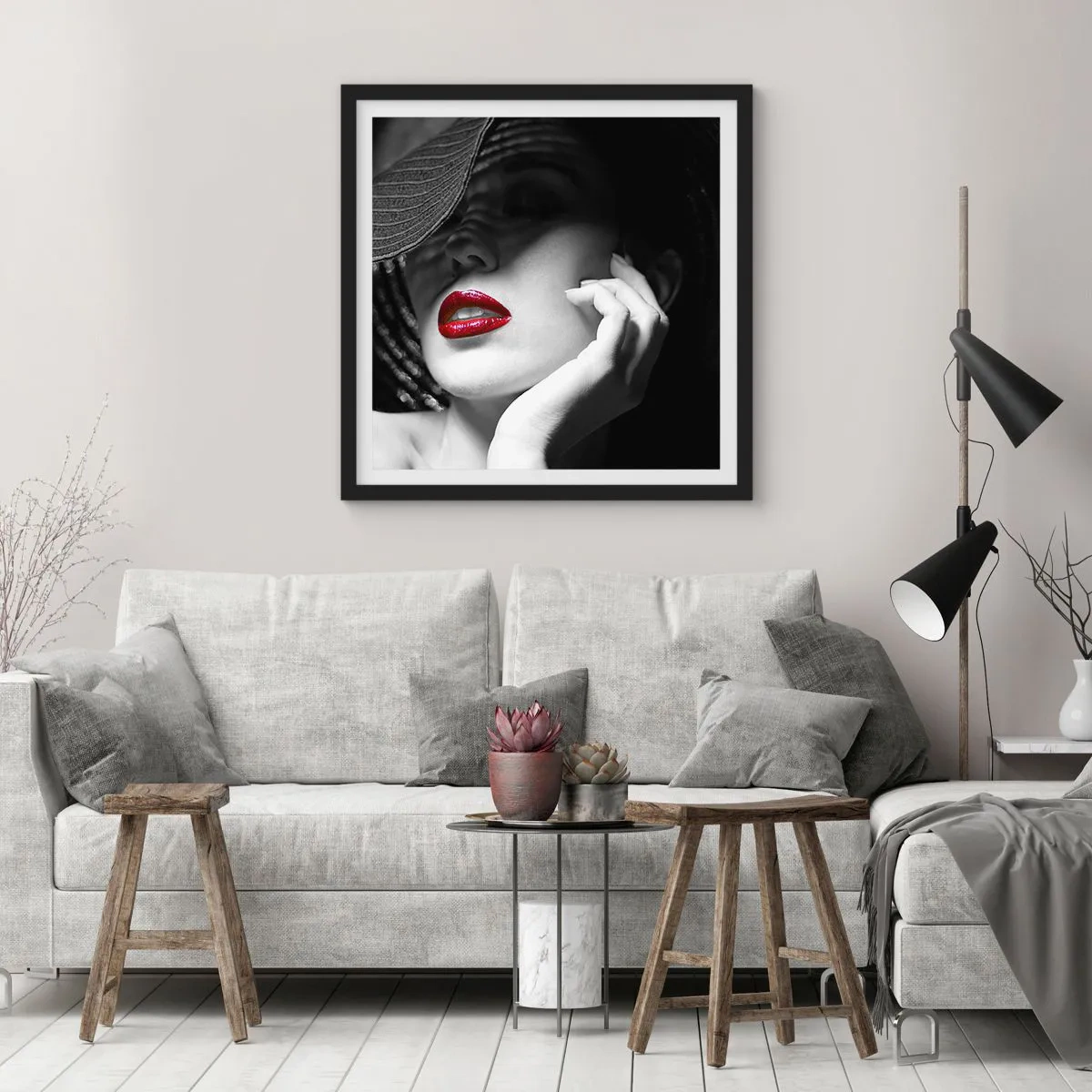 Poster in een zwarte lijst - Een studie in scharlaken - 30x30 cm