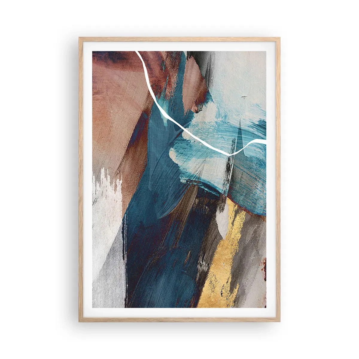 Een poster in een licht eiken lijst - Met panache en energie - 70x100 cm