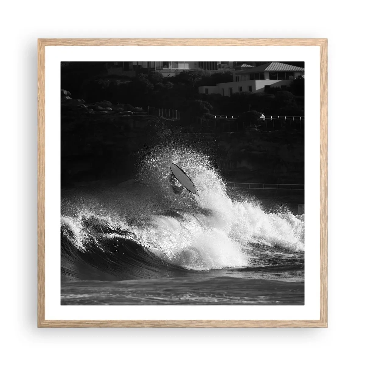 Een poster in een licht eiken lijst - Uitdaging aanvaard! - 60x60 cm