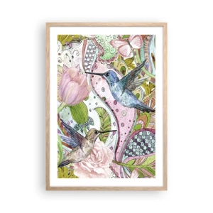 Een poster in een licht eiken lijst - Verstrikt in wijnstokken - 50x70 cm