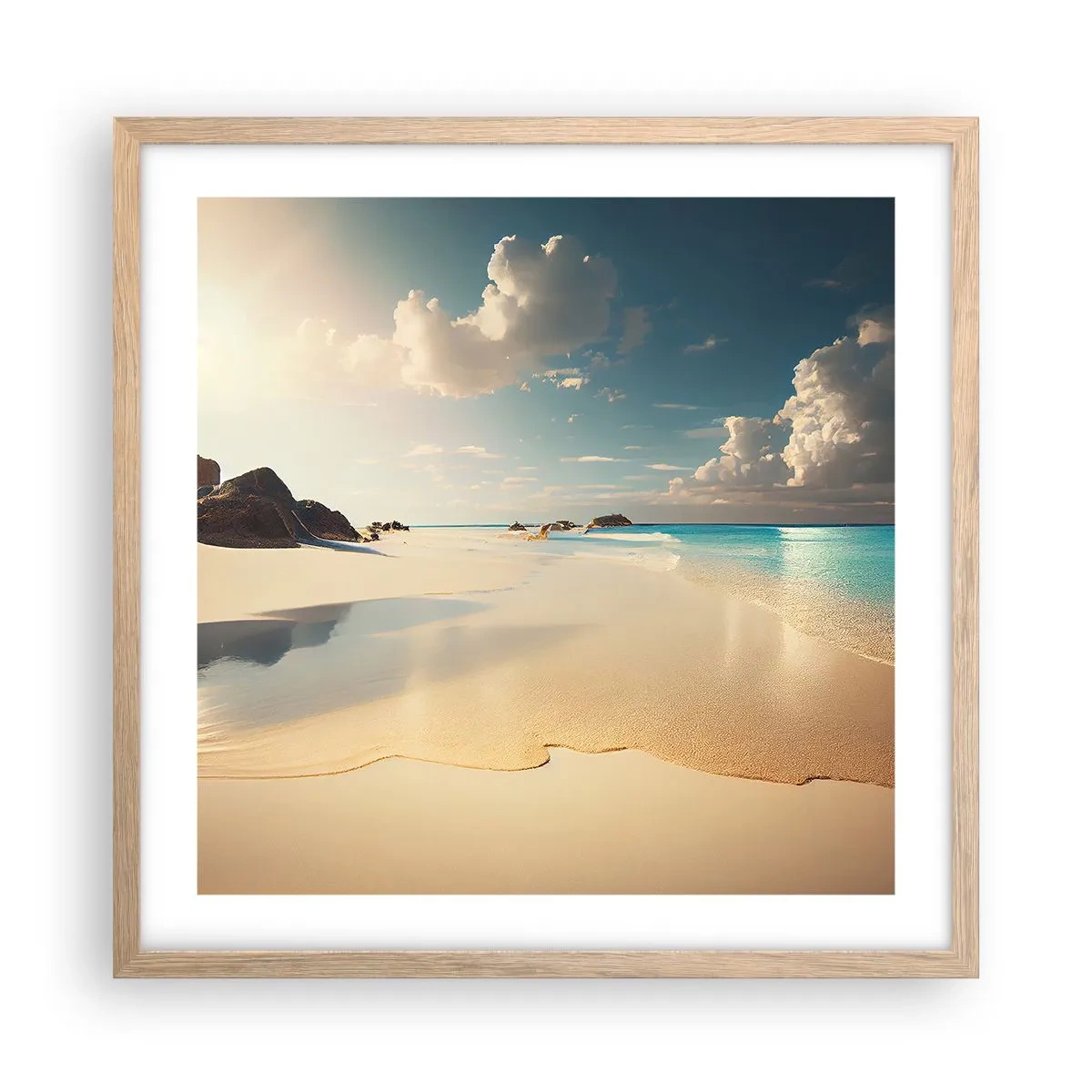 Een poster in een licht eiken lijst - Een droomdag - 50x50 cm