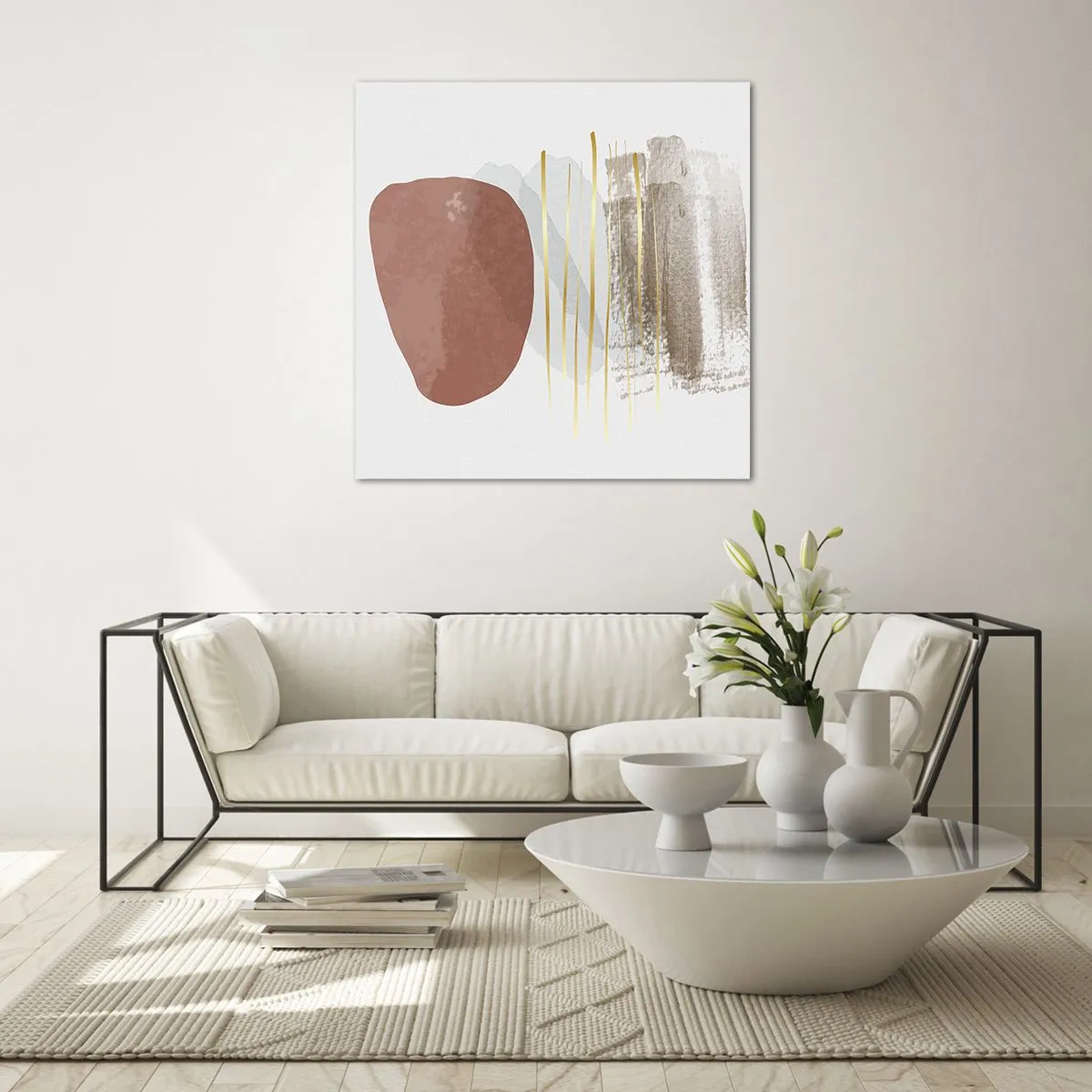 Schilderen op glas - Abstracte zuilengalerij - 60x60 cm