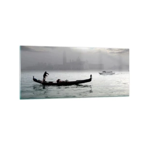 Schilderen op glas - Een fantastische stad van water en mist - 120x50 cm