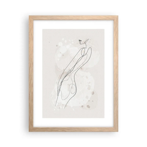 Een poster in een licht eiken lijst - De blik dwaalt af - 30x40 cm