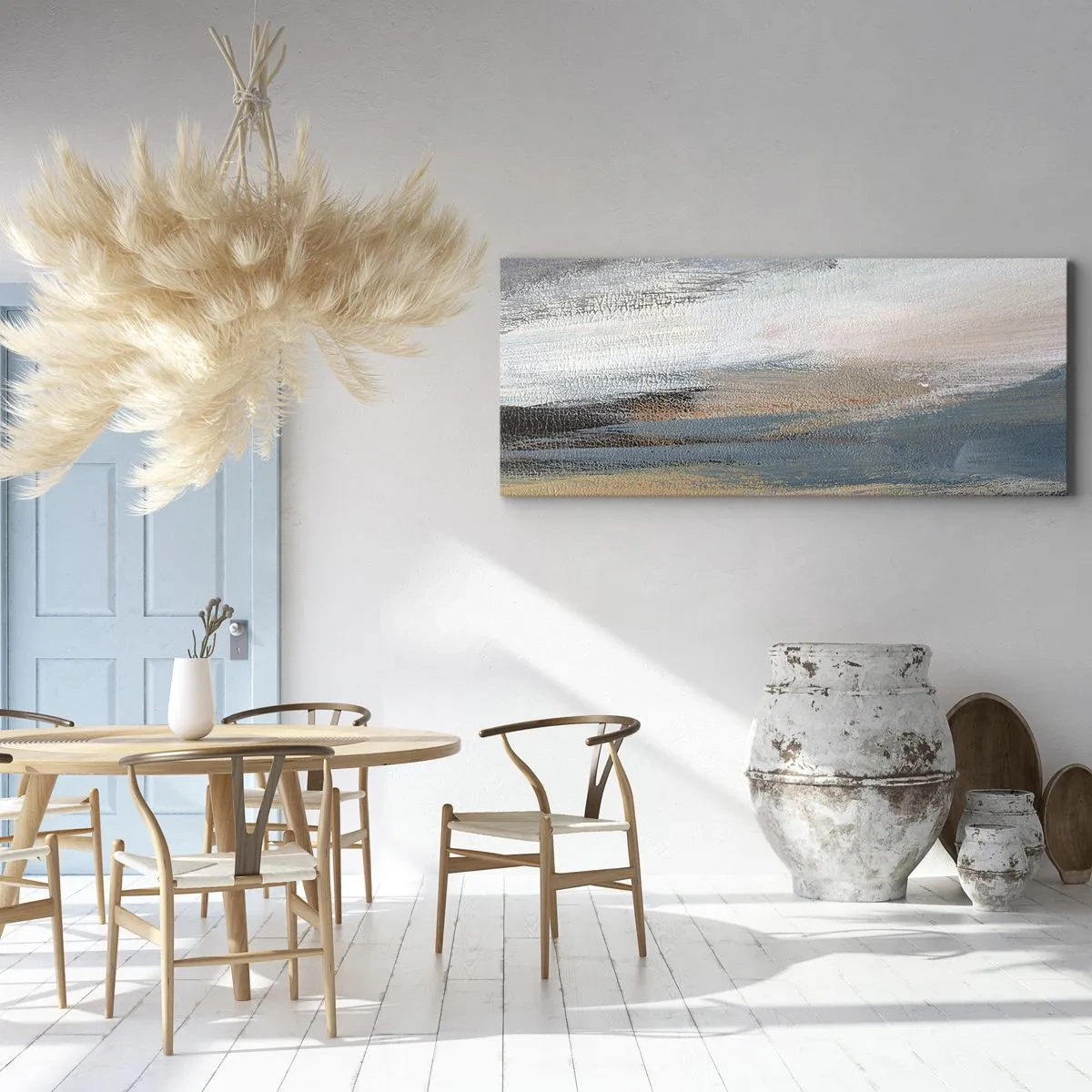 Schilderen op canvas - Abstractie: noordelijk landschap - 90x30 cm