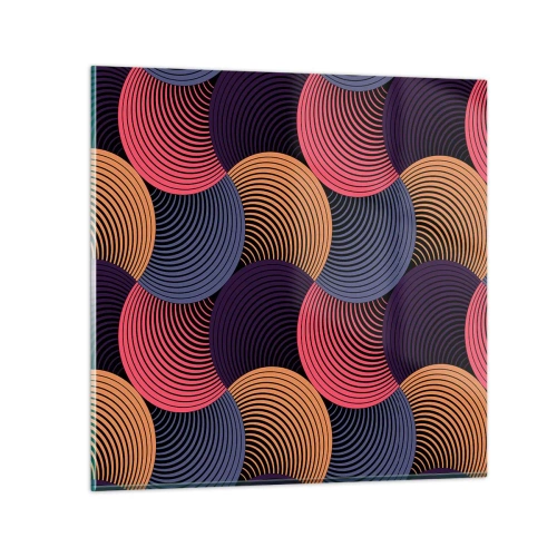 Schilderen op glas - In een cirkelvormig ritme - 60x60 cm