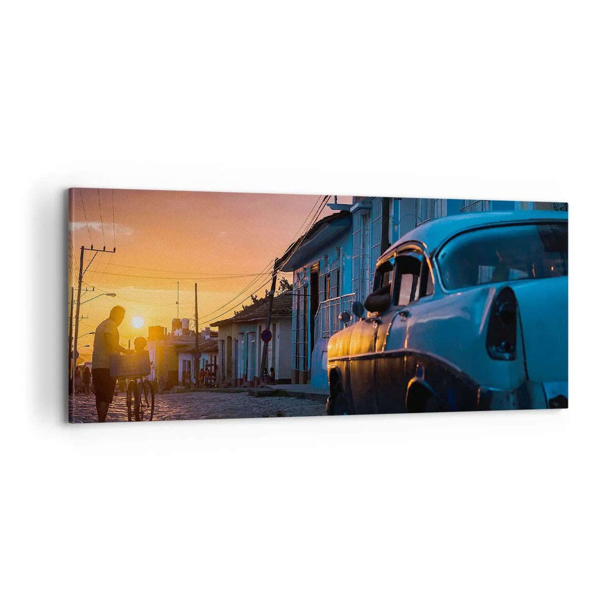 Schilderen op canvas - De tijd vertraagt ​​hier - 100x40 cm