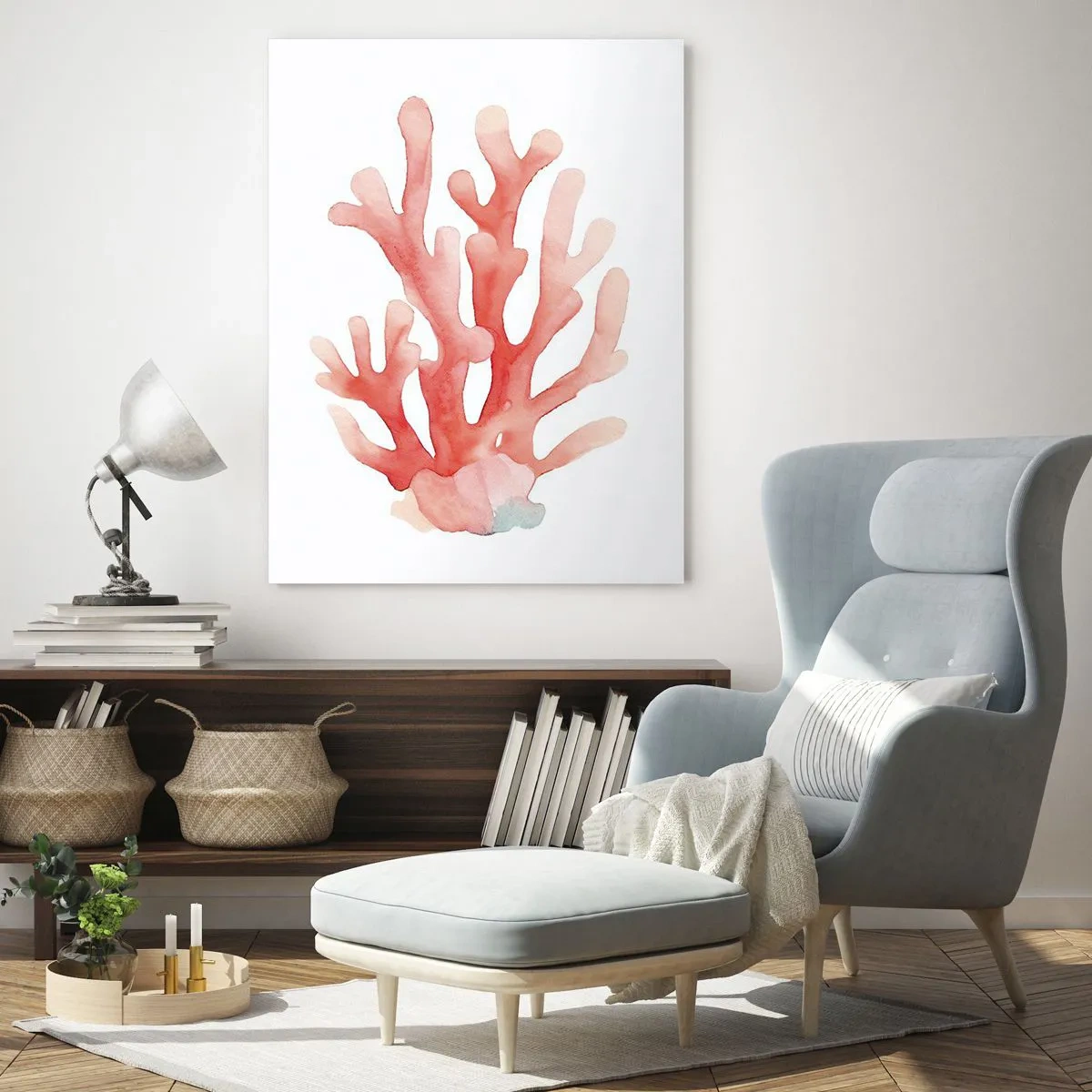 Schilderen op glas - Koraalkleurig koraal - 70x100 cm