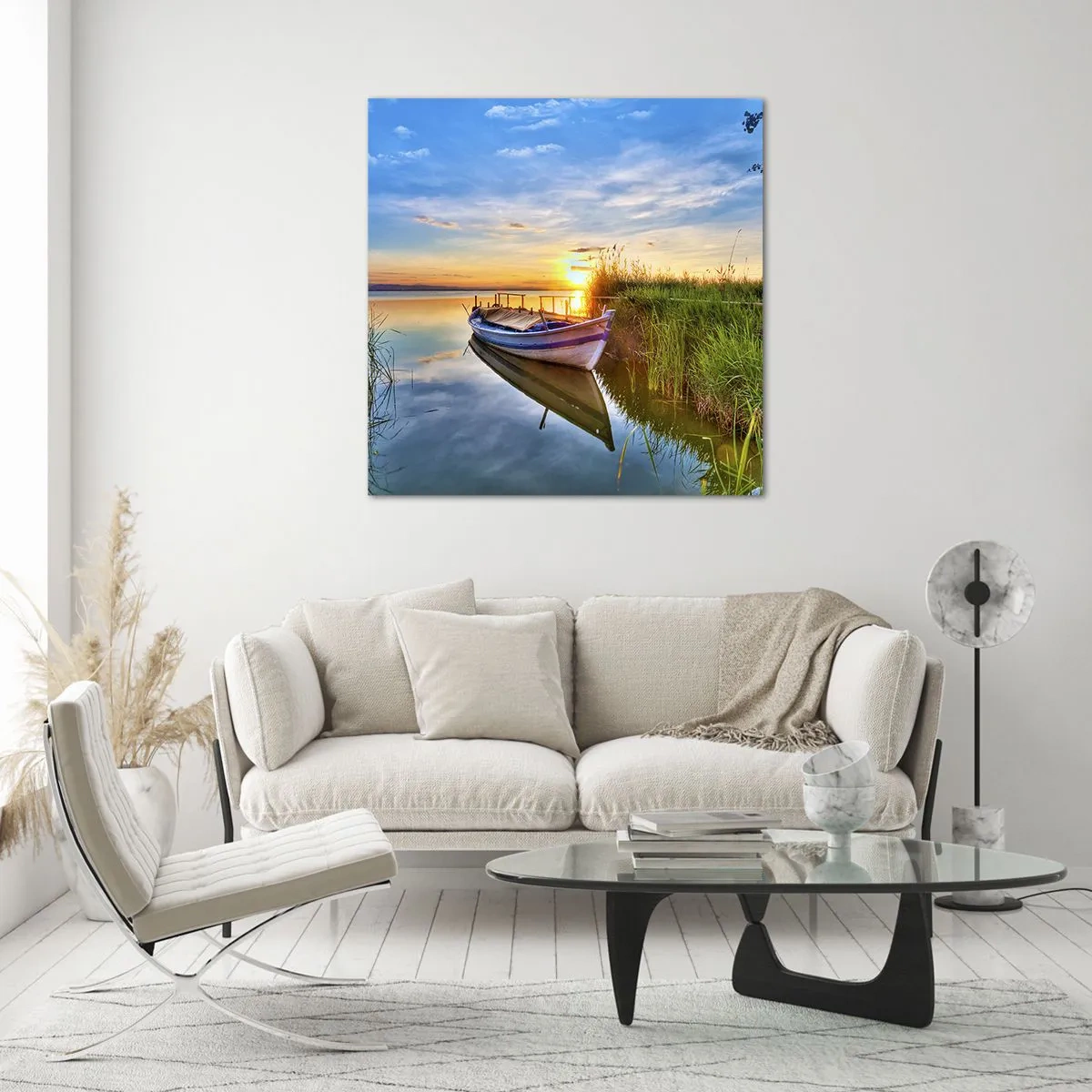 Schilderen op glas - Baai van vervulde dromen - 70x70 cm