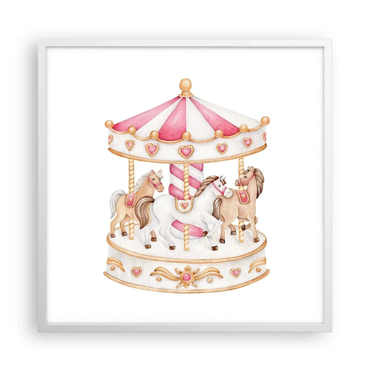 Poster in een witte lijst - De zoete kinderwereld - 60x60 cm