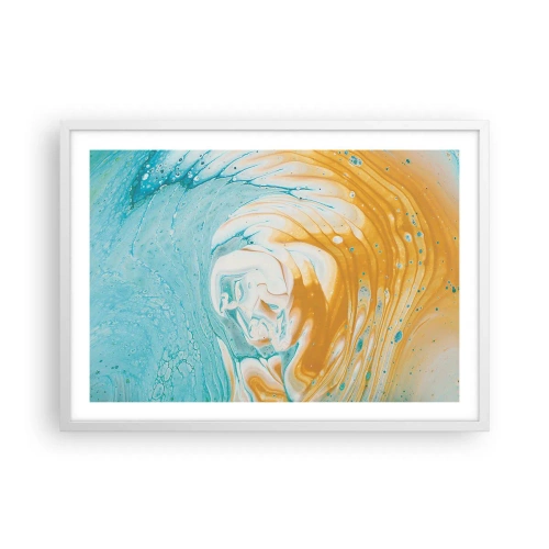 Poster in een witte lijst - Pastel werveling - 70x50 cm