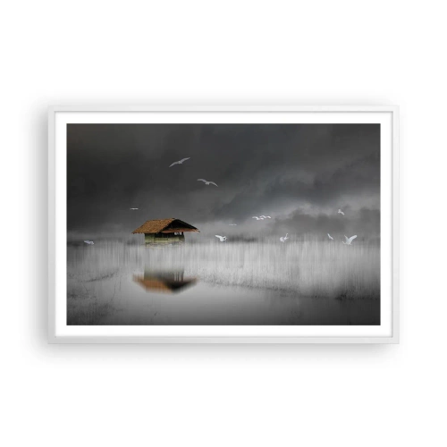 Poster in een witte lijst - Beschutting tegen regen - 91x61 cm