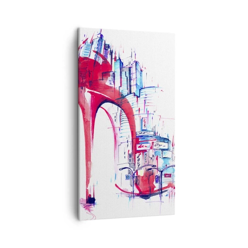 Schilderen op canvas - Een elegante vrouw uit de grote stad - 45x80 cm