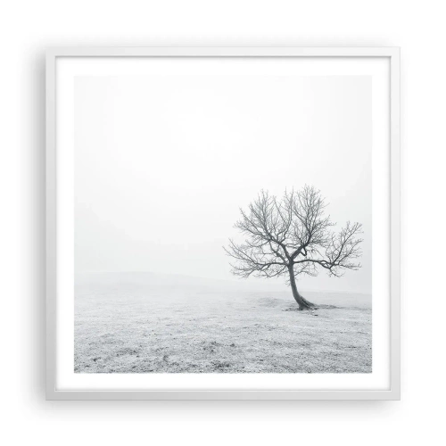 Poster in een witte lijst - Tegen het niets - 60x60 cm