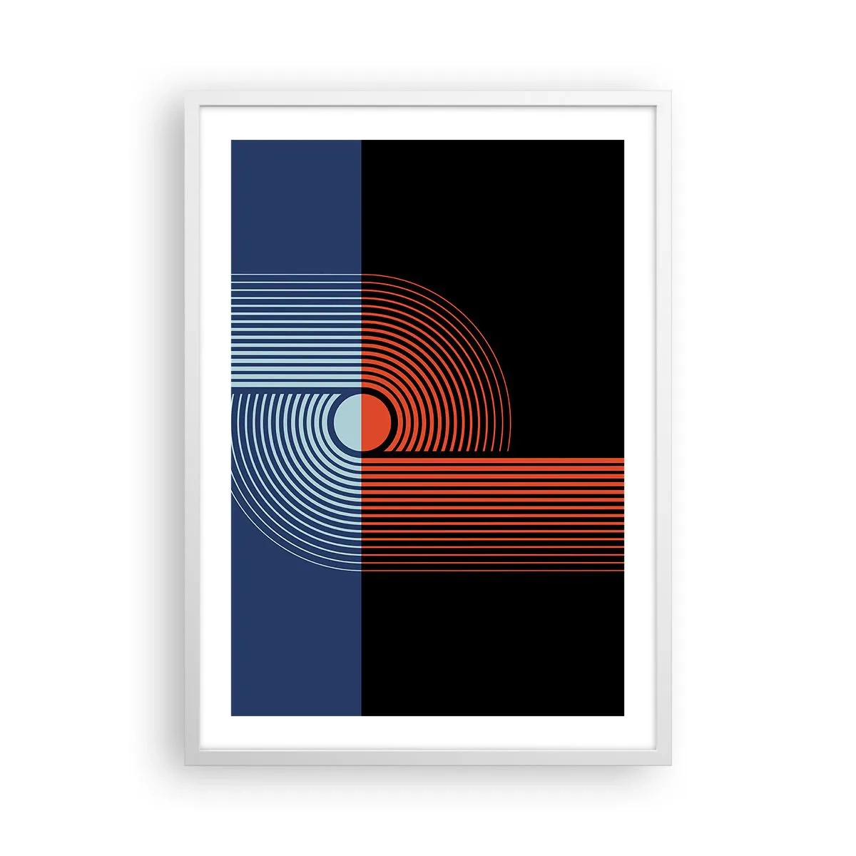 Poster in een witte lijst - In een geometrische omhelzing - 50x70 cm