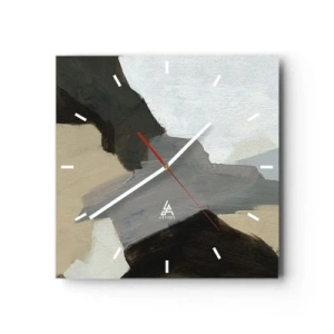 Wandklok - Klok - Abstractie: het kruispunt van grijs - 30x30 cm