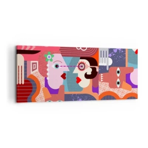 Schilderen op canvas - Oog in oog - 120x50 cm