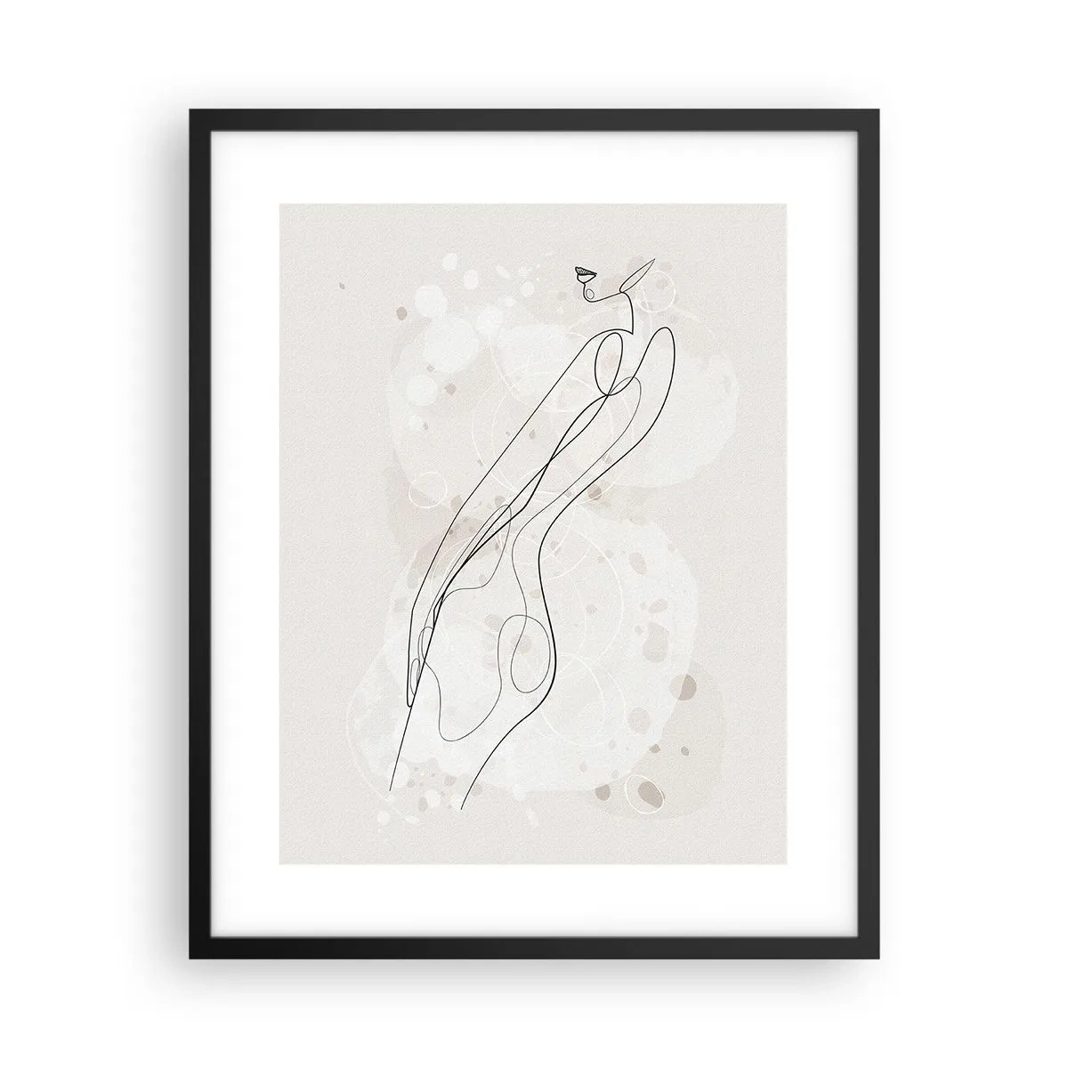 Poster in een zwarte lijst - De blik dwaalt af - 40x50 cm