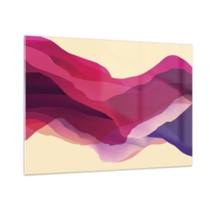 Schilderen op glas - Paarse golven - 100x70 cm