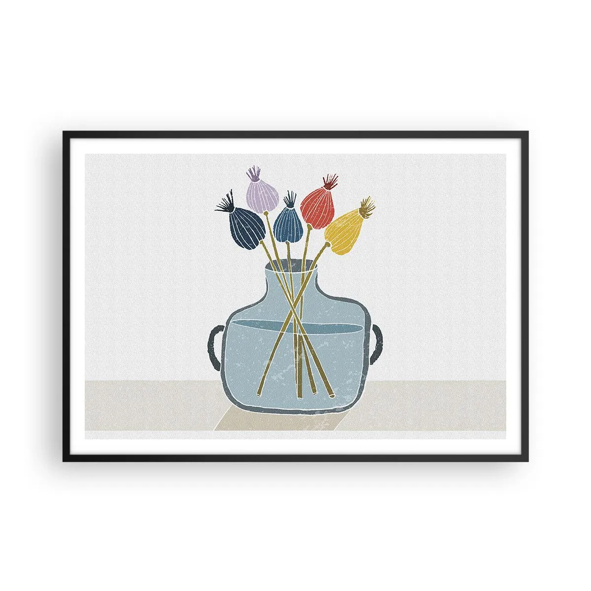 Poster in een zwarte lijst - Alsof hij met maanzaad heeft gezaaid - 100x70 cm