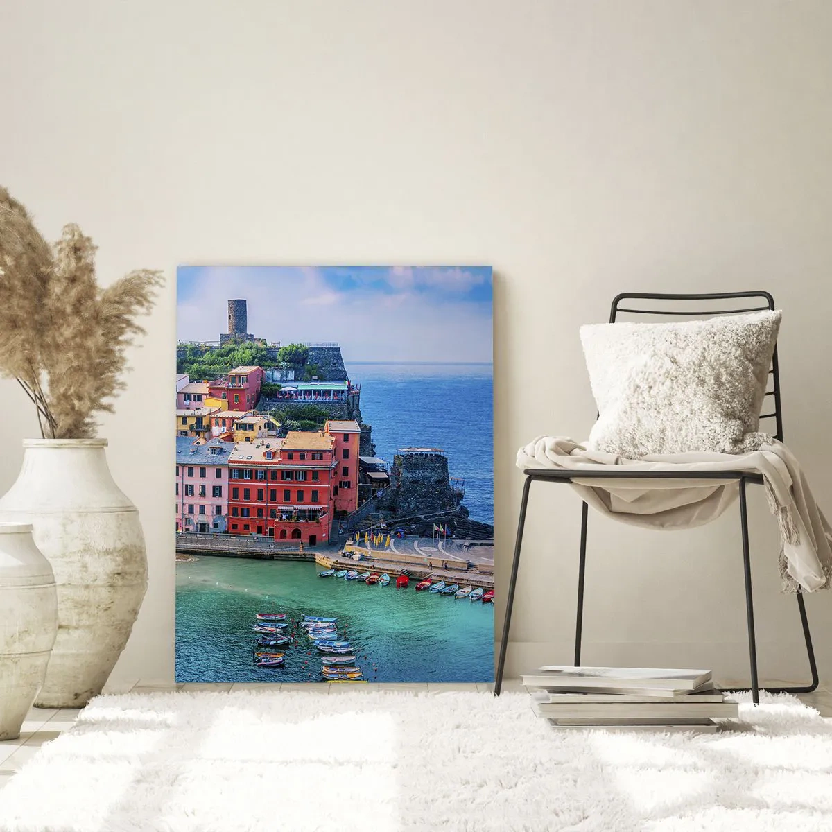 Schilderen op glas - Mediterrane magische stad - 50x70 cm