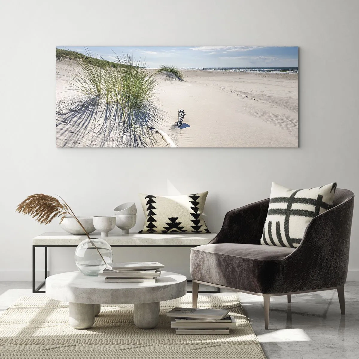 Schilderen op glas - De mooiste zandstrand? Oostzee-strand - 140x50 cm